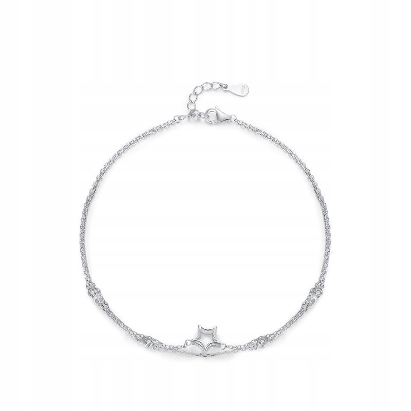 2 x Fraise dvojitý náramek Stříbrná hvězdička S925 se zirkony