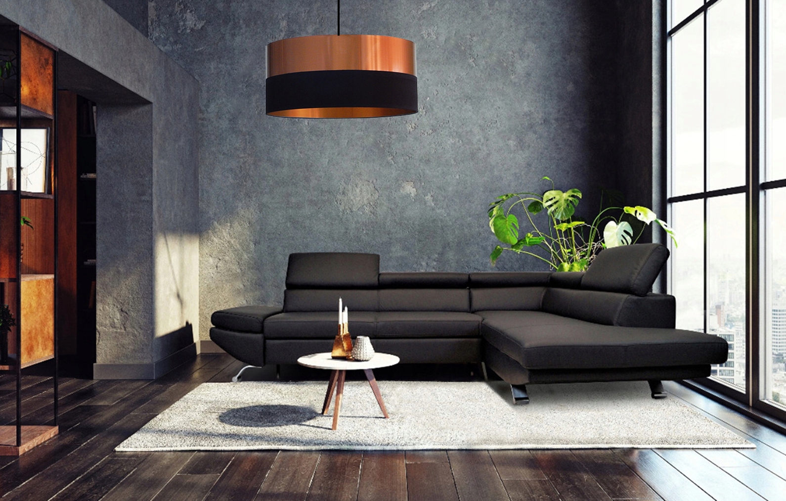 LAMPA WISZĄCA SUFITOWA MIEDŹ/CZARNA LED FI 35CM EAN (GTIN) 5905471211496