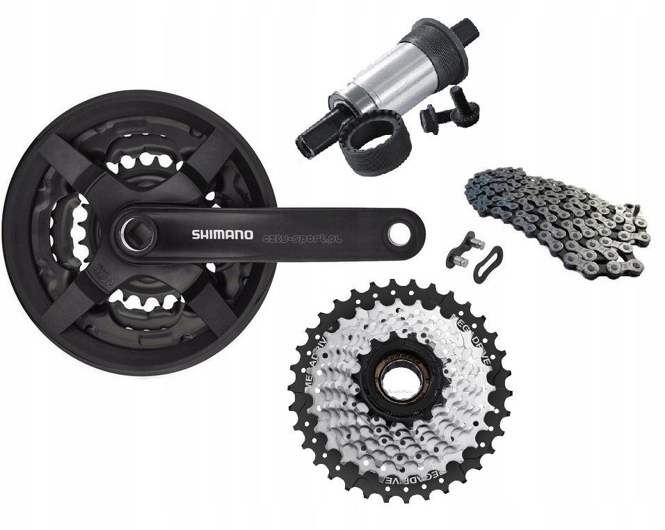 

Zestaw Korba Shimano 42 +support +wolnobieg 8 +łań
