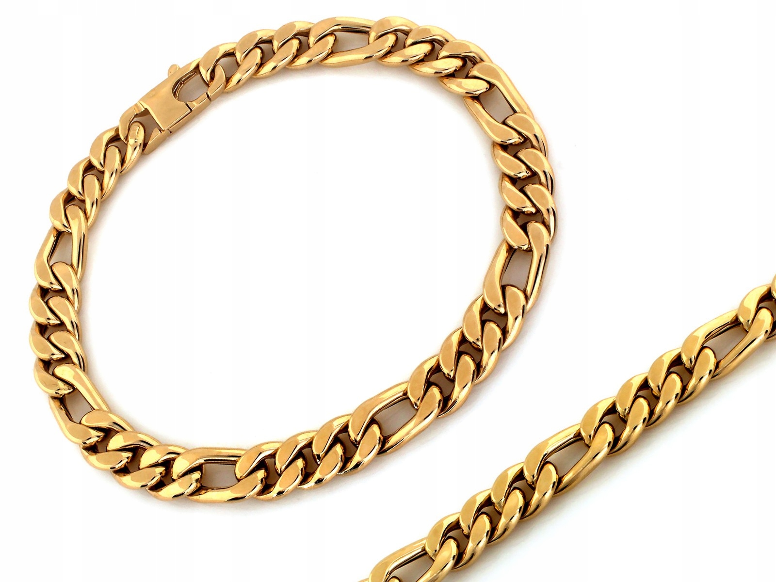 Zlatý pánský náramek figaro 585 14k 16.36g široký 8.3mm velikost 19