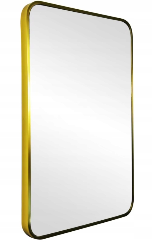 Zrcadlo kulaté obdélníkové závěsné 50x70 zlaté zlato