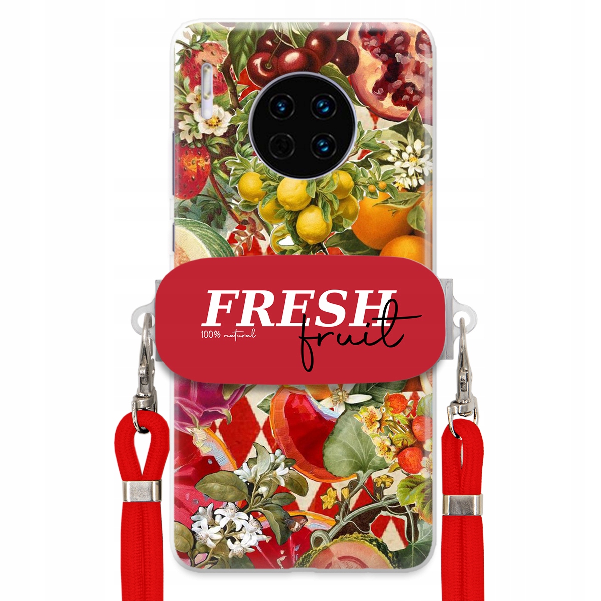 Pouzdro pro Huawei Mate 30 Pro Červené vodítko Crossbody Držák Fresh Fruit