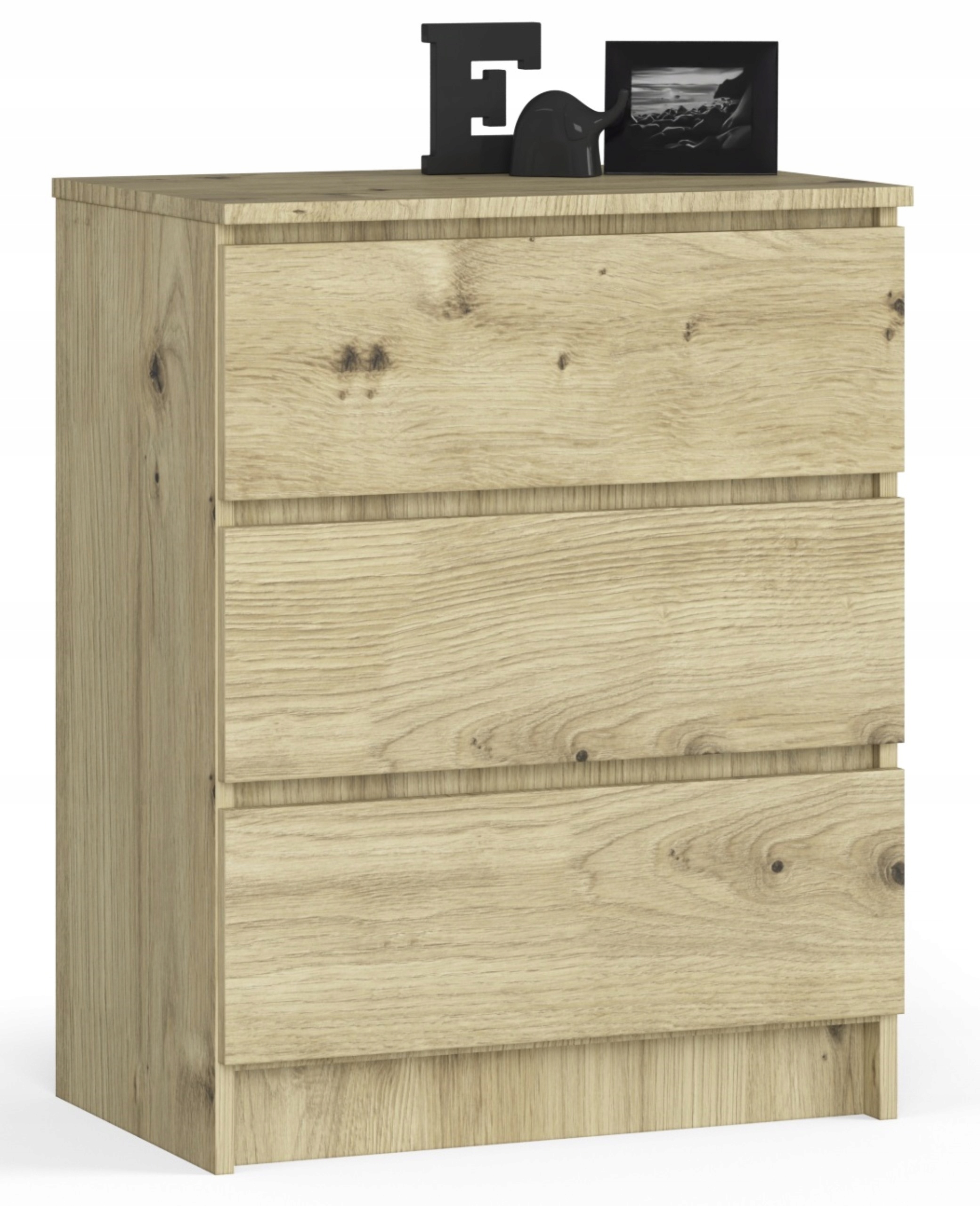 Komoda, skrinka K60 3, zásuvky, dub artisan Akd