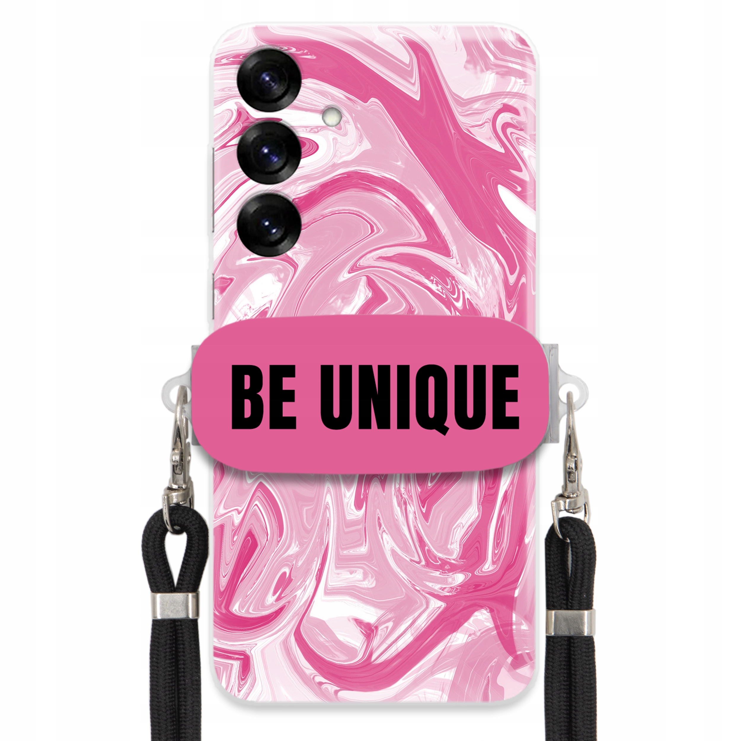 Puzdro pre Samsung S25 Case držiak šnúrka Čierna Ružová Mramor Be Unique