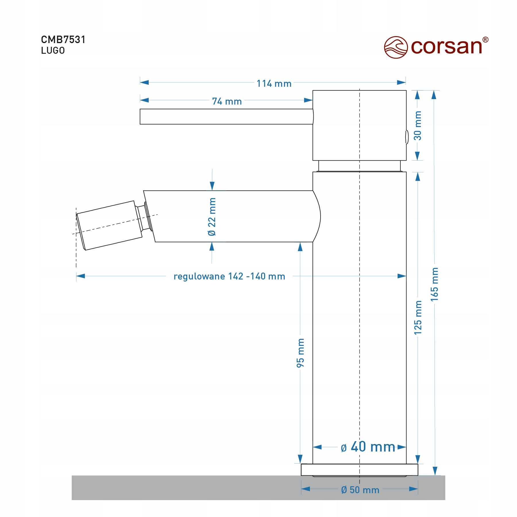 Bateria bidetowa Corsan CMB7531BL Lugo czarna Marka Corsan