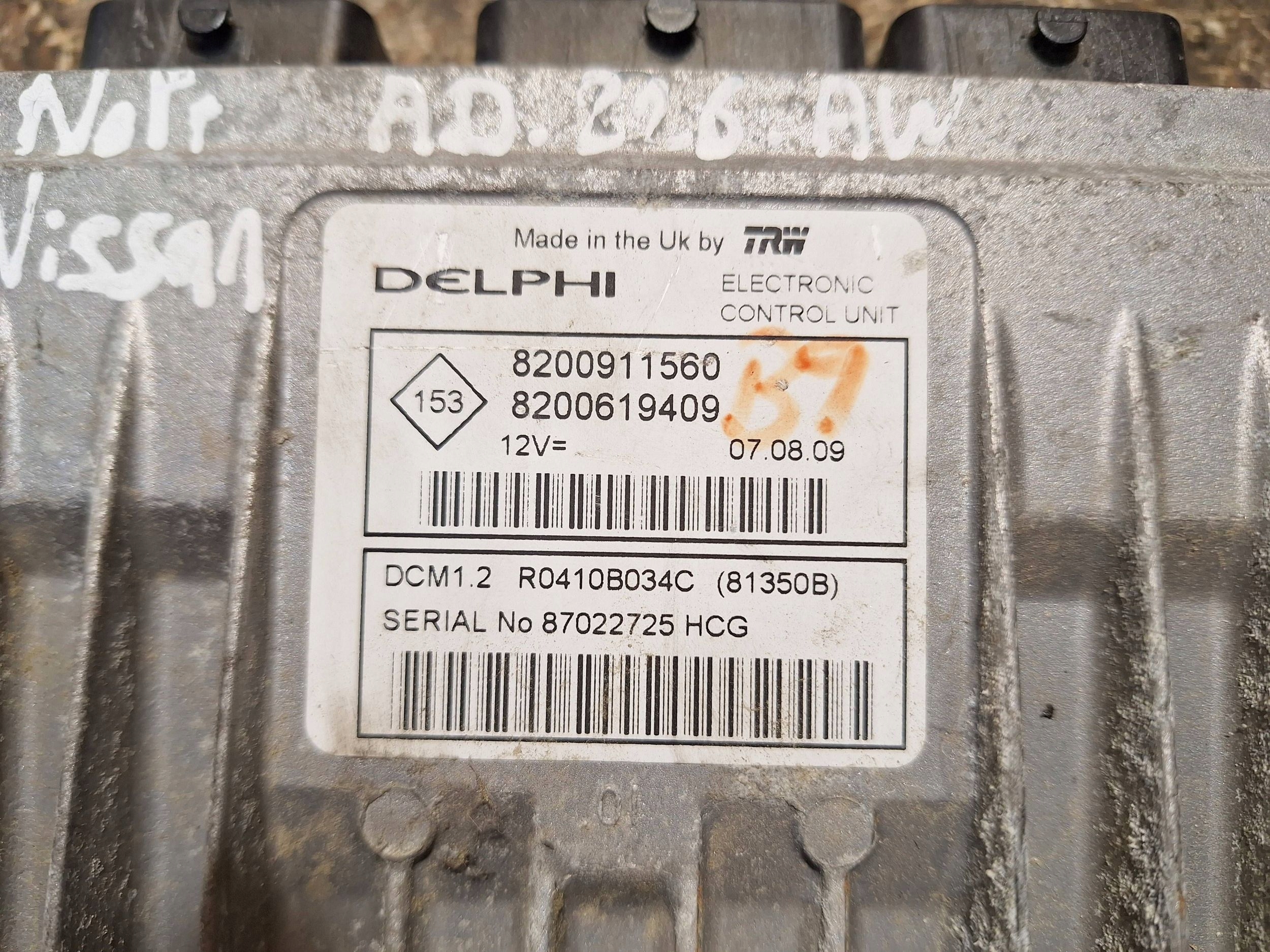 computer control unit of the engine 8200911560 8200619409 NISSAN NOTE E11 06-12
