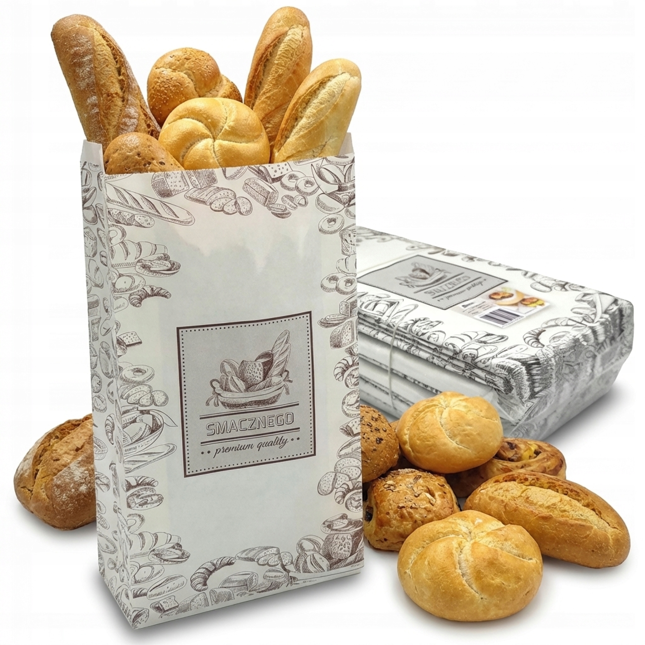 TORBA PAPIEROWA TOREBKA EKO TORBY ŚNIADANIOWE 22x41 cm 500 SZTUK DO CHLEBA