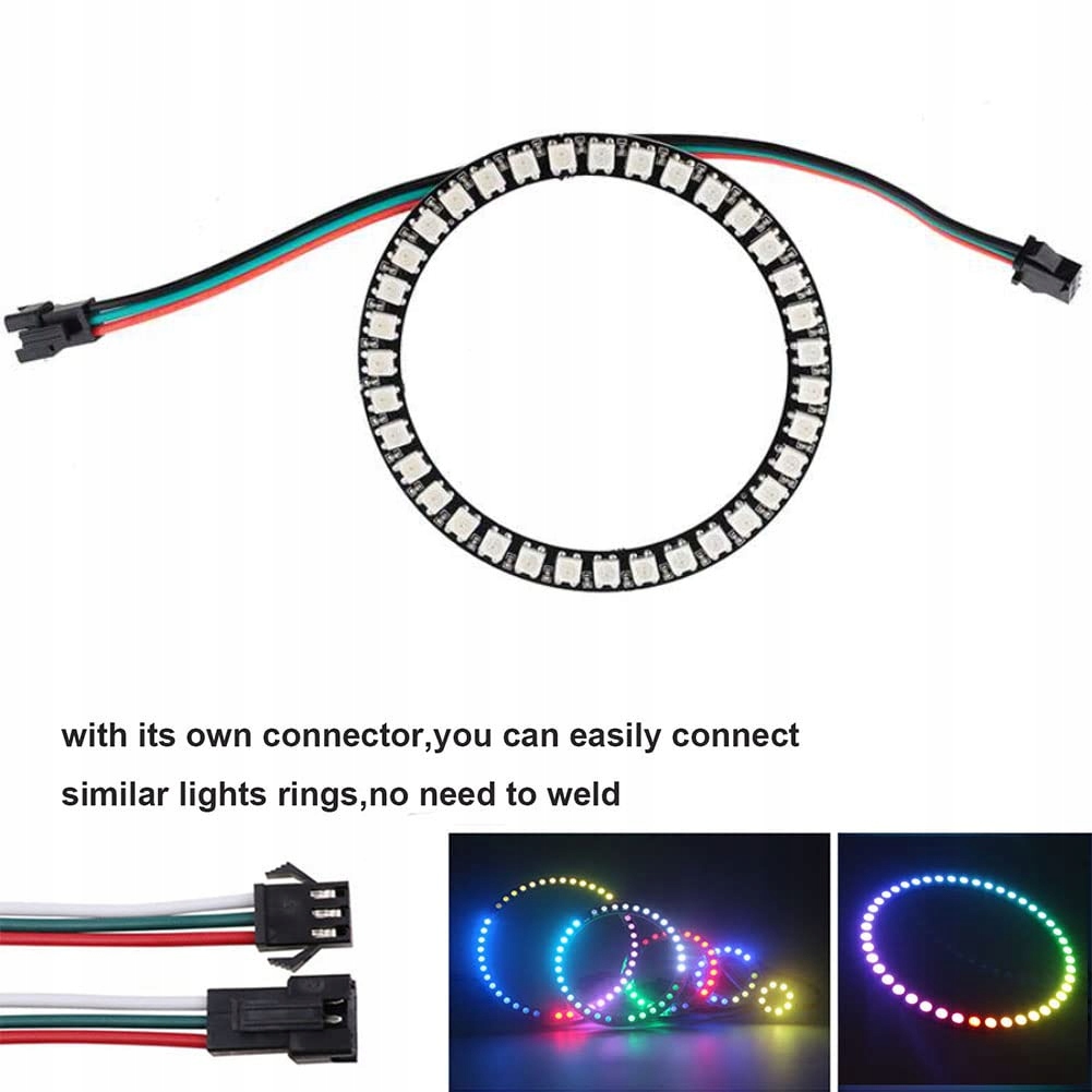 SPARKLEIOT Adresowalny Pierścień LED WS2812B 35 Diod RGB 5050 DC5V — miniatura 5