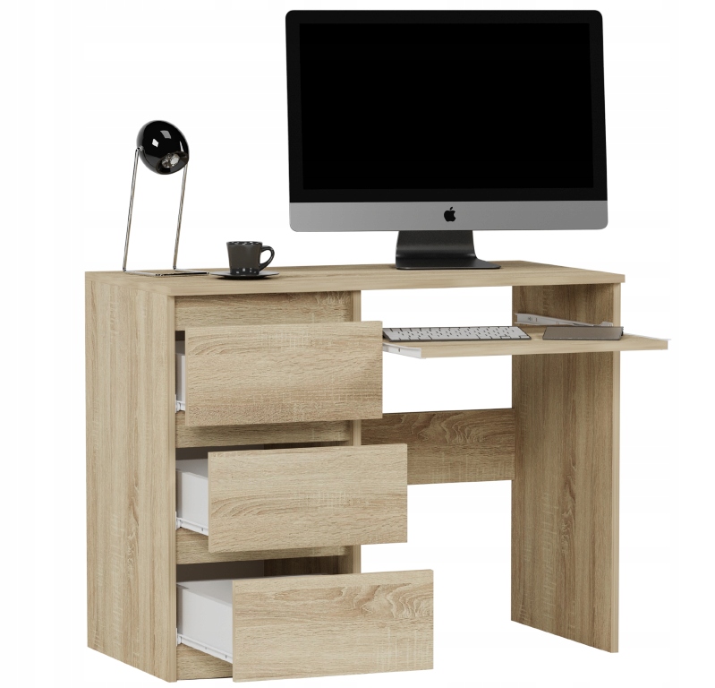 Nowoczesne BIURKO KOMPUTEROWE 96 LEWE N-3L SONOMA