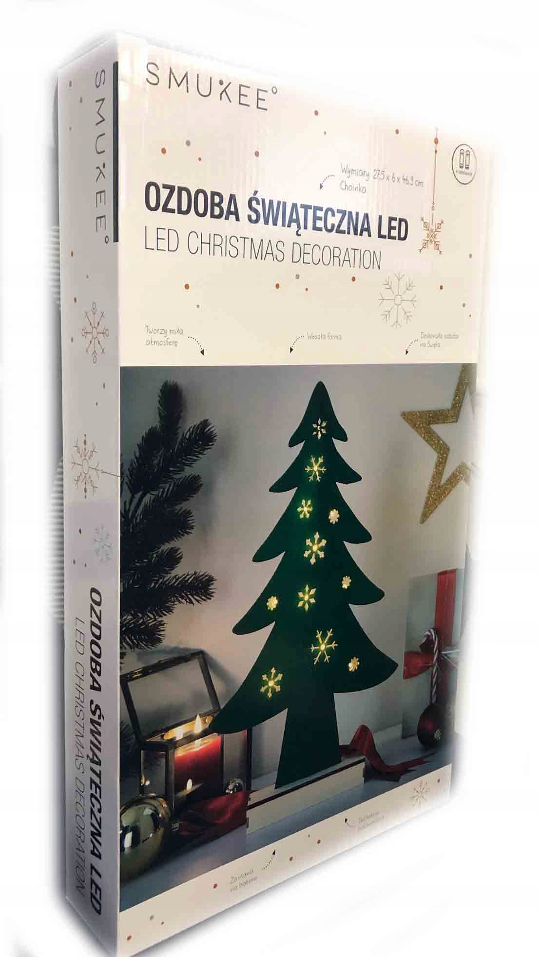OZDOBA ŚWIĄTECZNA LED CHOINKA 47cm FILC Marka Smukee