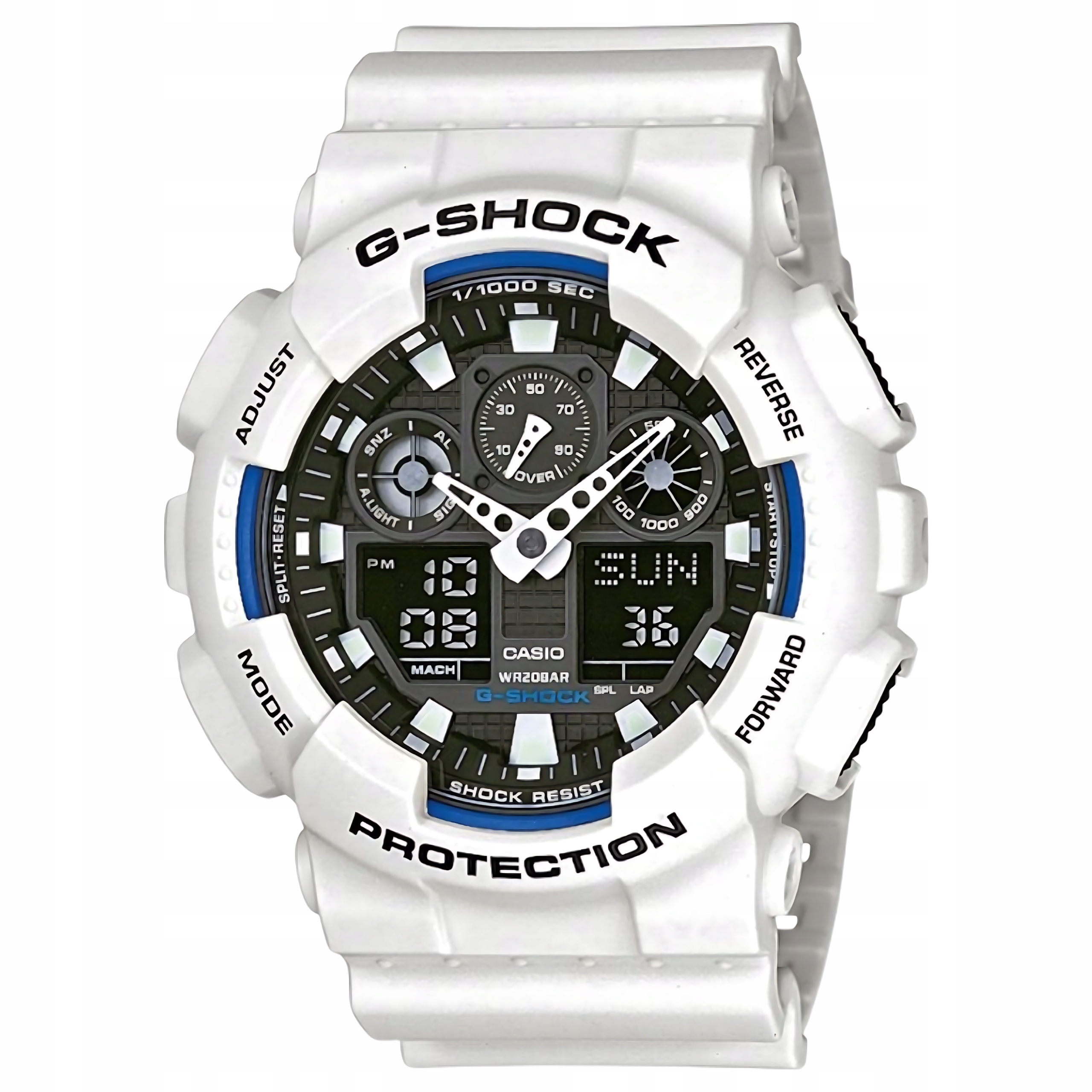 Pánské Hodinky Casio G-shock GA-100B-7AER Bílé Solidní WR200 Krabička
