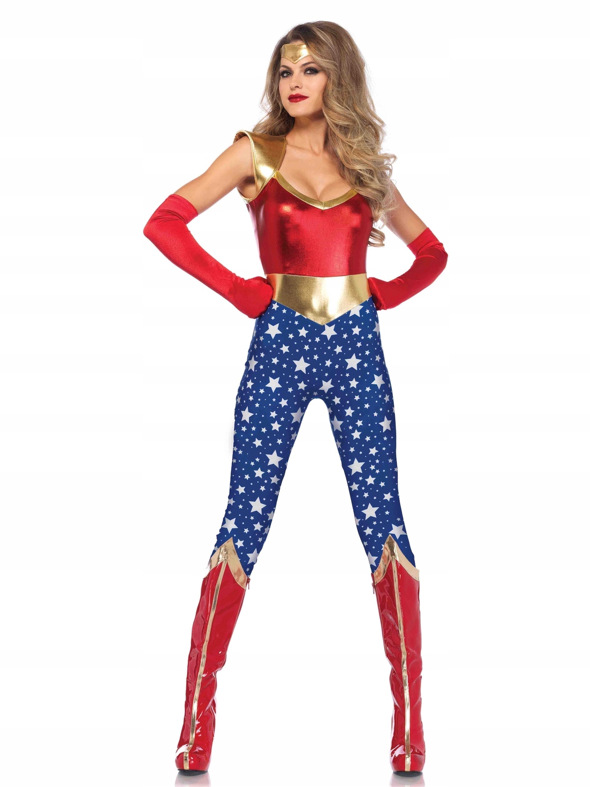 Leg Avenue Kostým „Sensational Hero“ – kombinéza čelenka velikost S