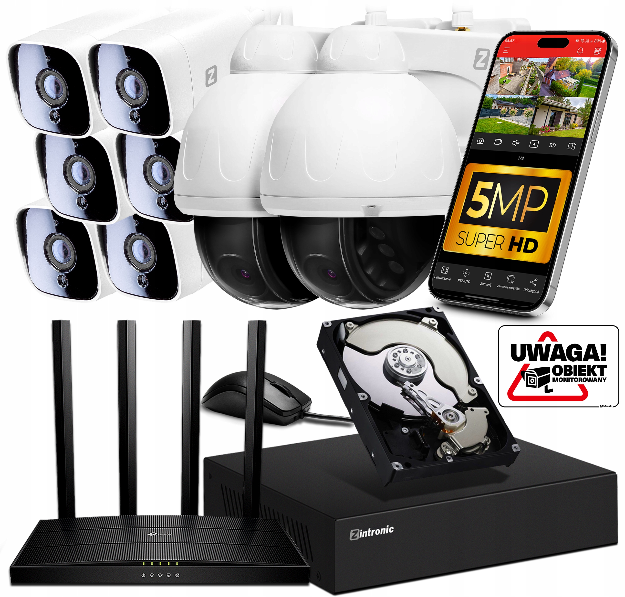 Sada pro Monitorování 8 kamer WiFi 5Mpx 1TB