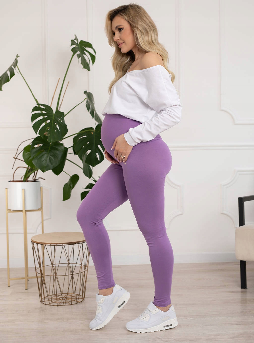 LEGGINSY CIĄŻOWE BAWEŁNIANE DŁUGIE GETRY PANEL LEGINSY XXL Rozmiar XXL