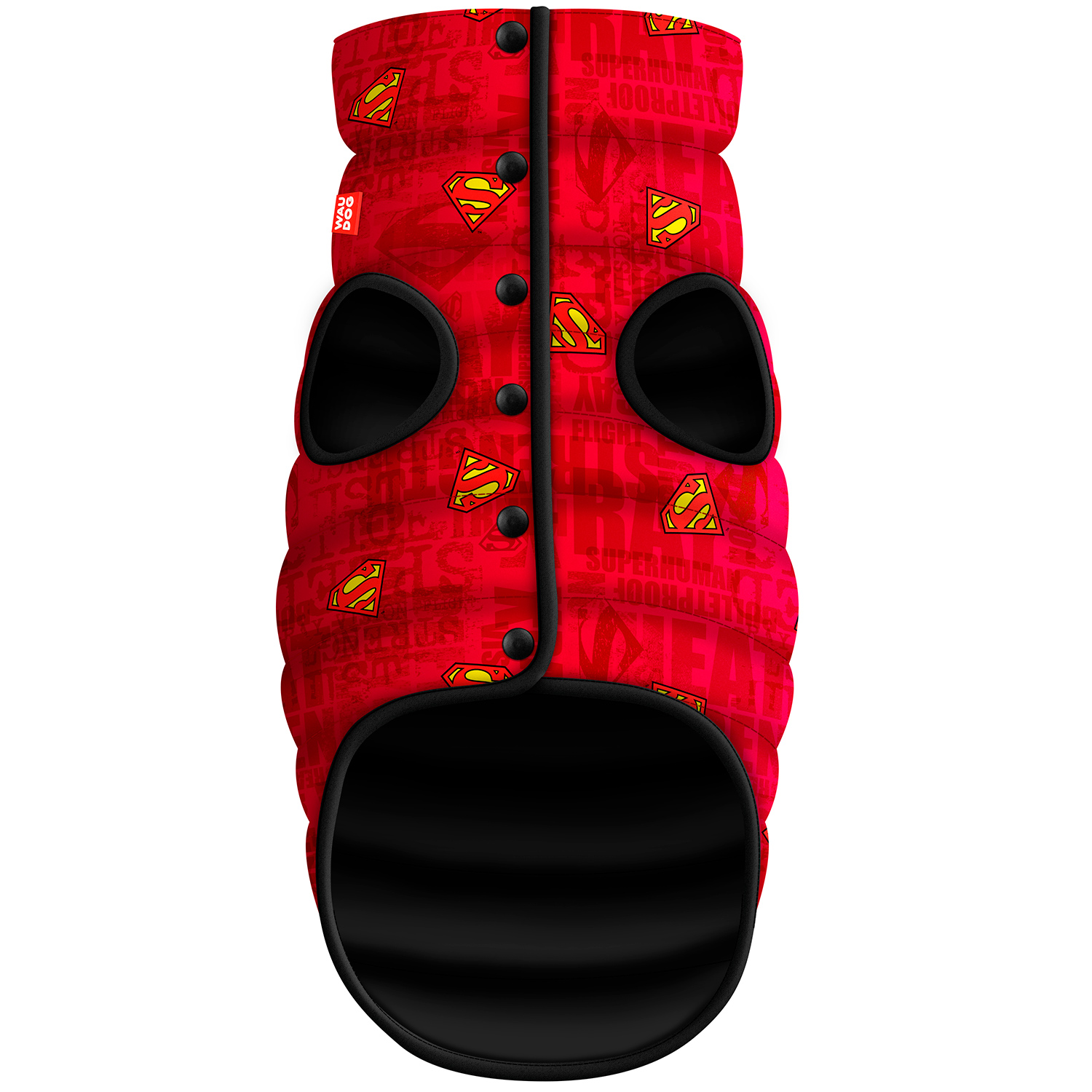Levně Bunda pro psa Waudog Clothes se vzorem Superman Red, velikost Xxs (XS22)