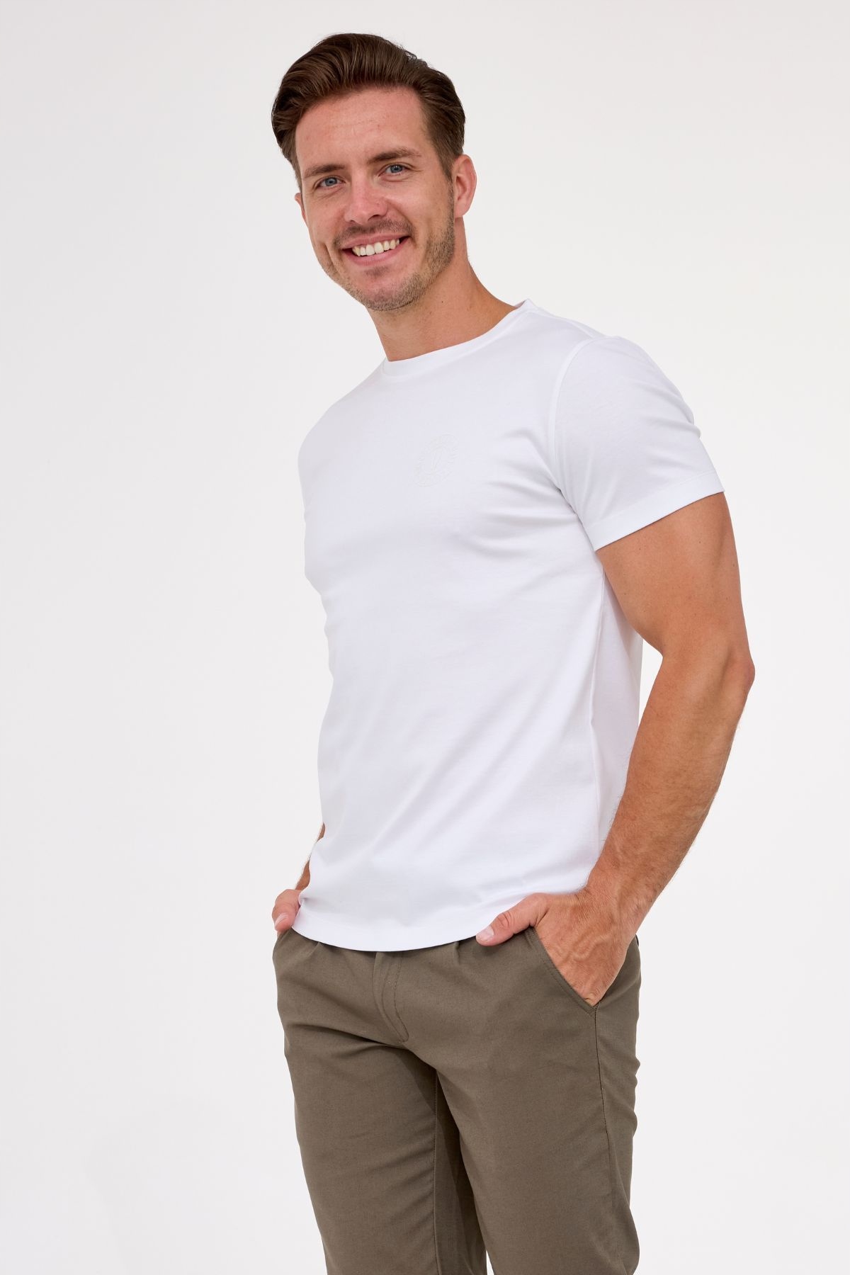 Bílá pánské tričko Liquid Cotton L
