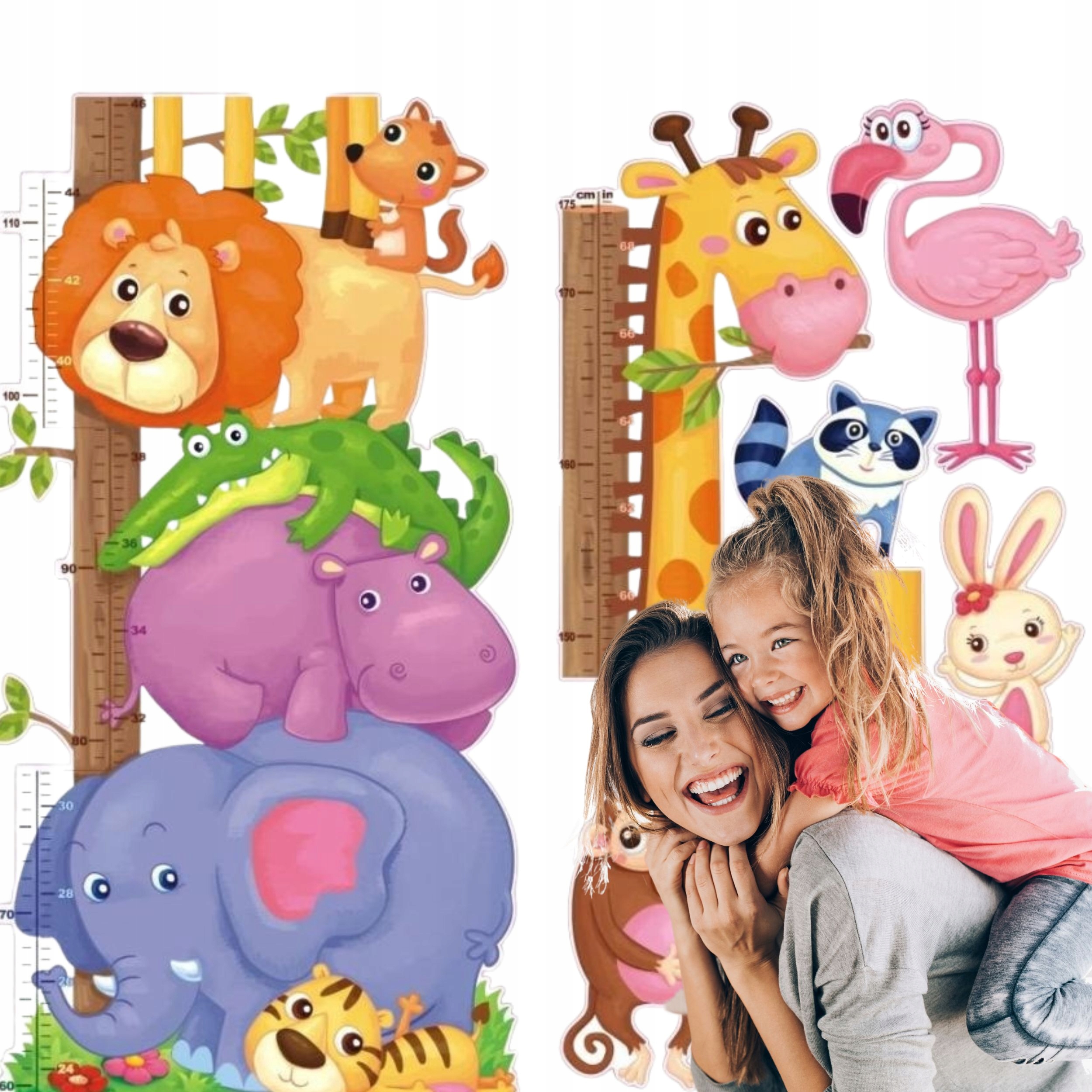 Dekoracja ścienna/ Miarka wzrostu - Safari