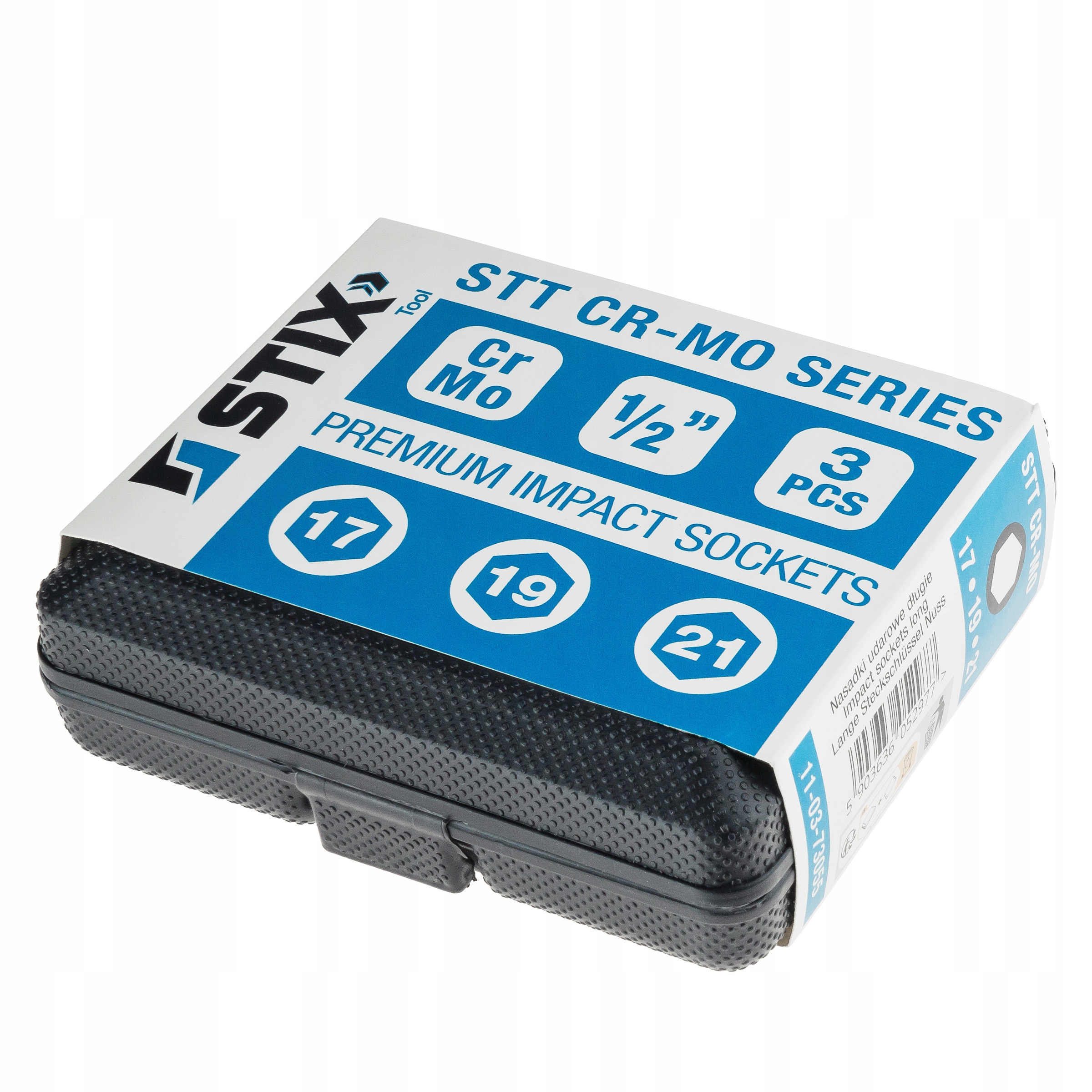 KLUCZ PNEUMATYCZNY UDAROWY 1/2 1700NM Z NASADKAMI CR-MO 17MM 19MM 21MM STIX Rodzaj silnika silnik pneumatyczny