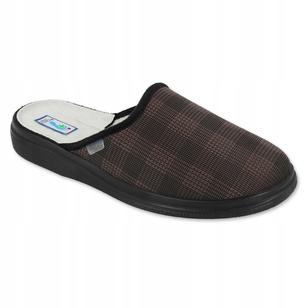 

Szare Tkanina Buty Mężczyźni Kapcie Befado r.42