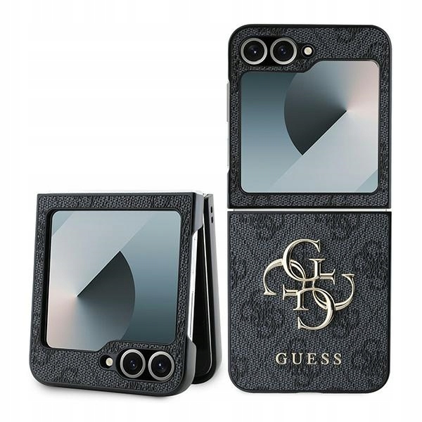 Guess GUHCZF64GMGGR Z Flip6 F741 černá/černá Leather 4G Metal Logo