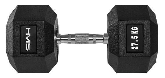 Hms Závaží Šestihranná pogumovaná činka pro silový trénink 27,5 kg