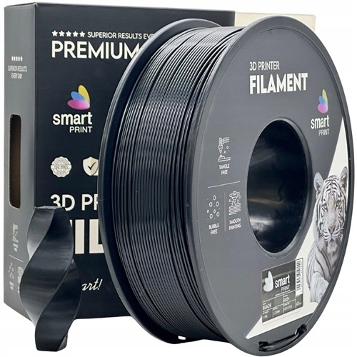 10x Filament Abs+ Black Czarny Smart Print Premium 1,75mm 1kg Drukarka 3D