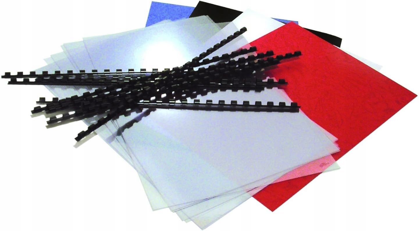 AKCESORIA DO BINDOWANIA 75 ELEMENTÓW OKŁADKI PVC SKÓROPODOBNE GRZBIETY A4