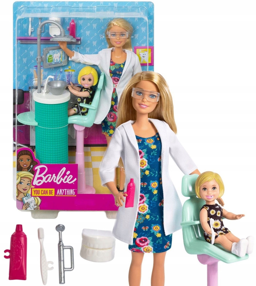 

Barbie Zestaw Kariera Lalka Dentystka Z Pacjentem