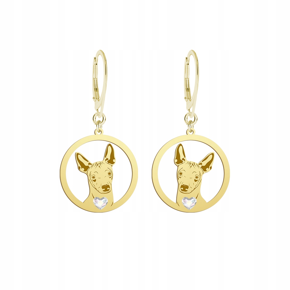 Náušnice Zlaté se psem Mexican Hairless 925 Dárek Šperky Gravírování Bonus