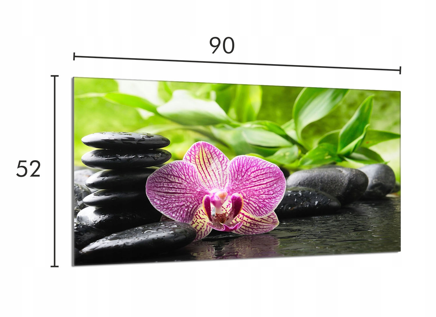 Skleněná ochranná deska na sporák 90x52 Orchidej