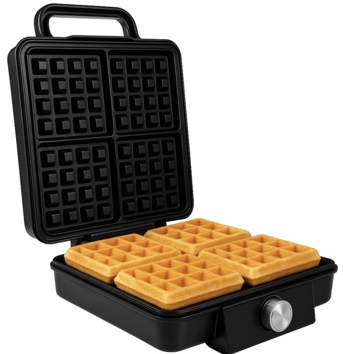 Gofrownica 2200W 4 Gofry Jednocześnie Mocna Szybka Niezawodna Regulacja