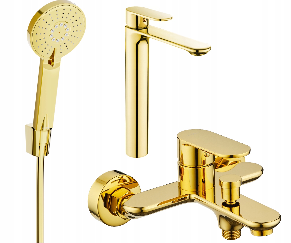 Mexen Milo R40 Zlatá Vanová Souprava s Mosaznou Baterií