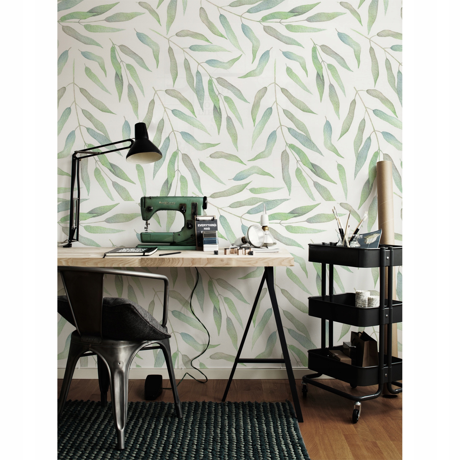 

Tapeta ścienna Delikatne liście akwarele 360x250cm