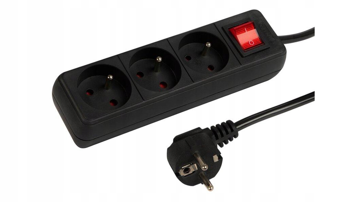 Przedłużacz sieciowy 3G 5M czarny Blow