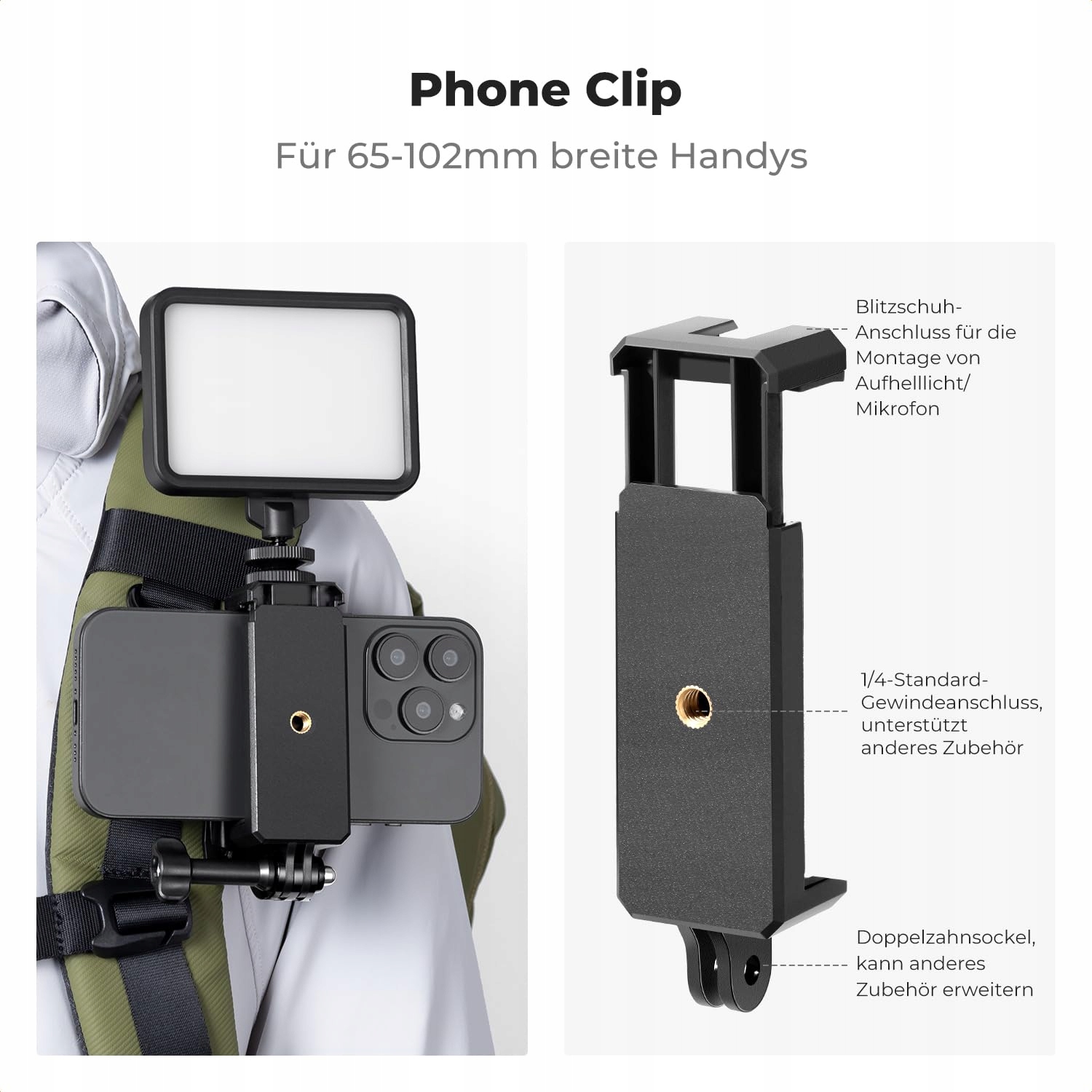 K&F CONCEPT Plecakowy Uchwyt Na Ramię Do Kamer Sportowych Hero DJI Osmo — miniatura 6