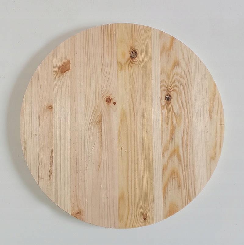 Pracovní deska Borovice kulatý o průměru 60 cm a tloušťce 4 cm Rustikal, lepená, průměr desky 60 cm