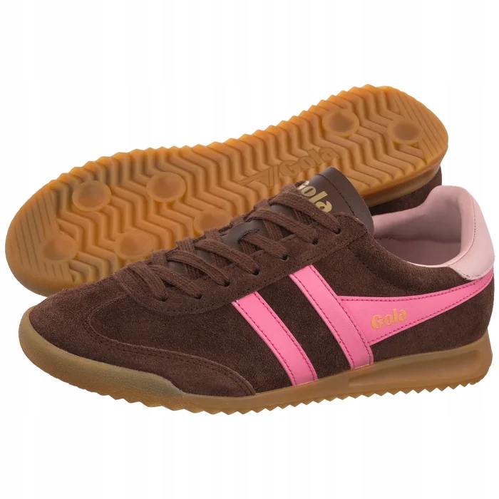 Dámské tenisky Gola Torpedo Dark Brown/Pink CLB761 Hnědé