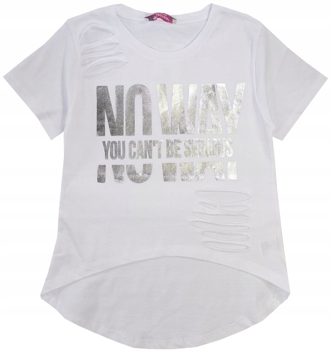 

Bluzka Tunika T-shirt Napisy Nacięcia 140 J142C