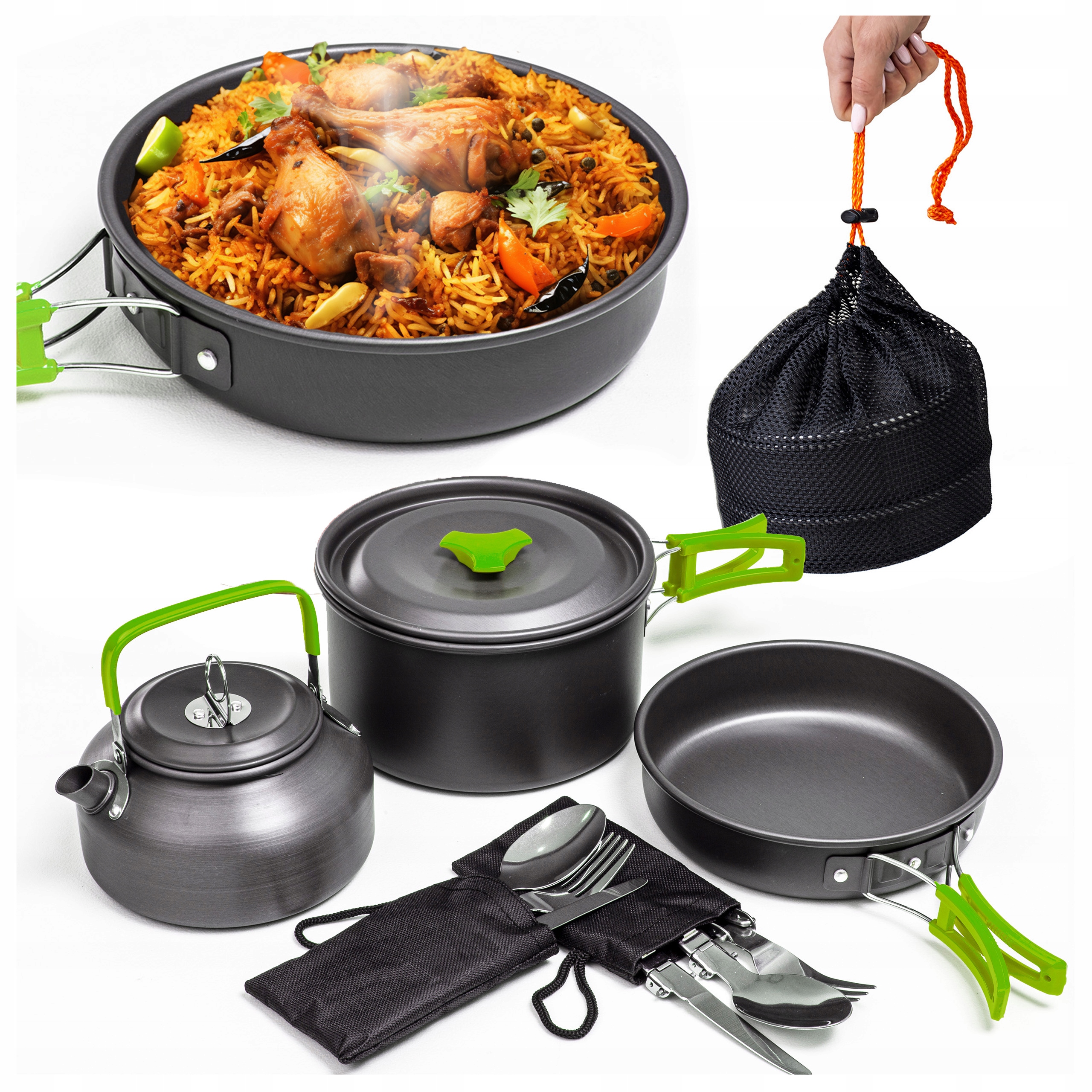 Sada Turistického Nádobí Turistické Nádobí Konvice Hrnec Pánev