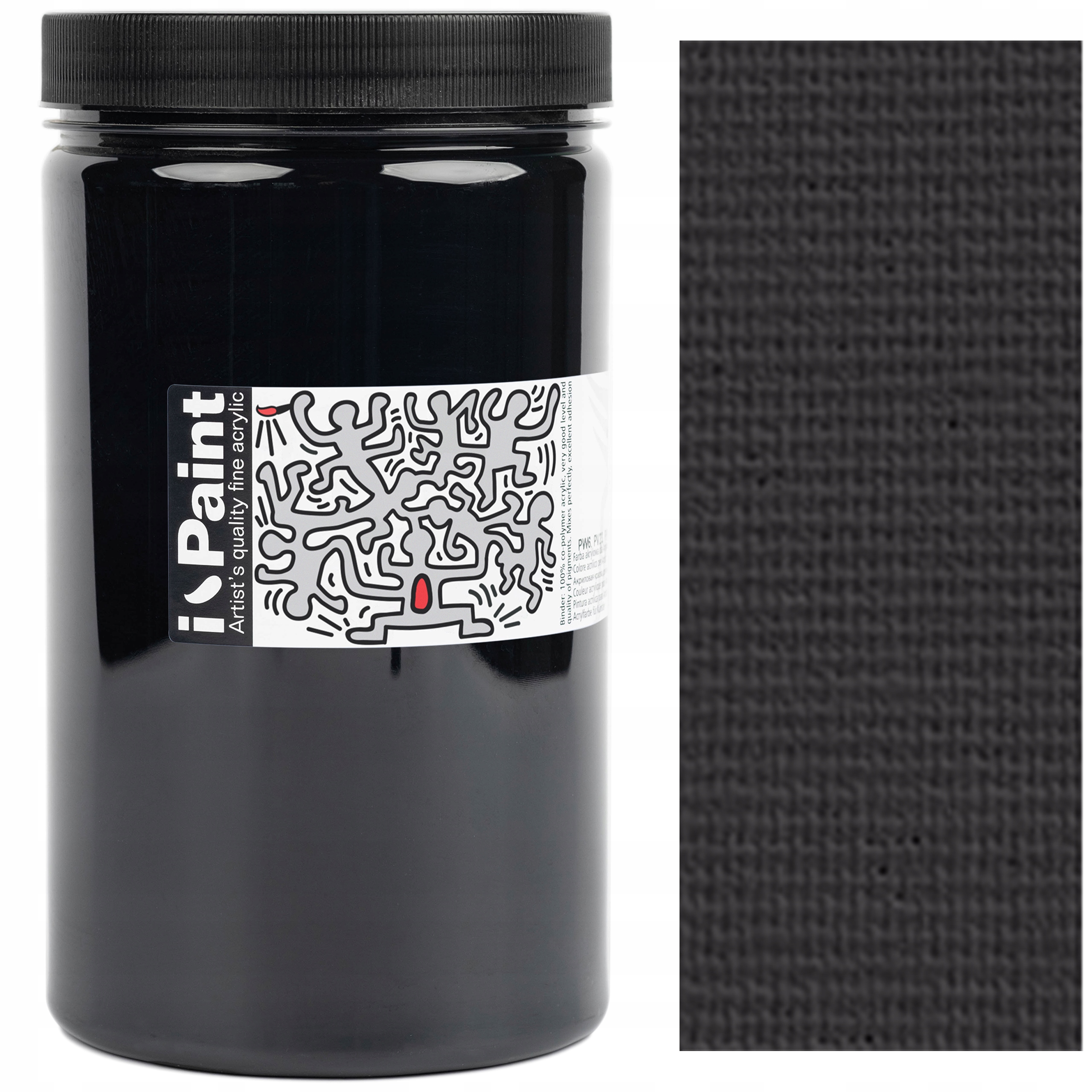 Barva Akrylová umělecká černá Renesans Ipaint 1200 Ml 18 Karbonová Černá