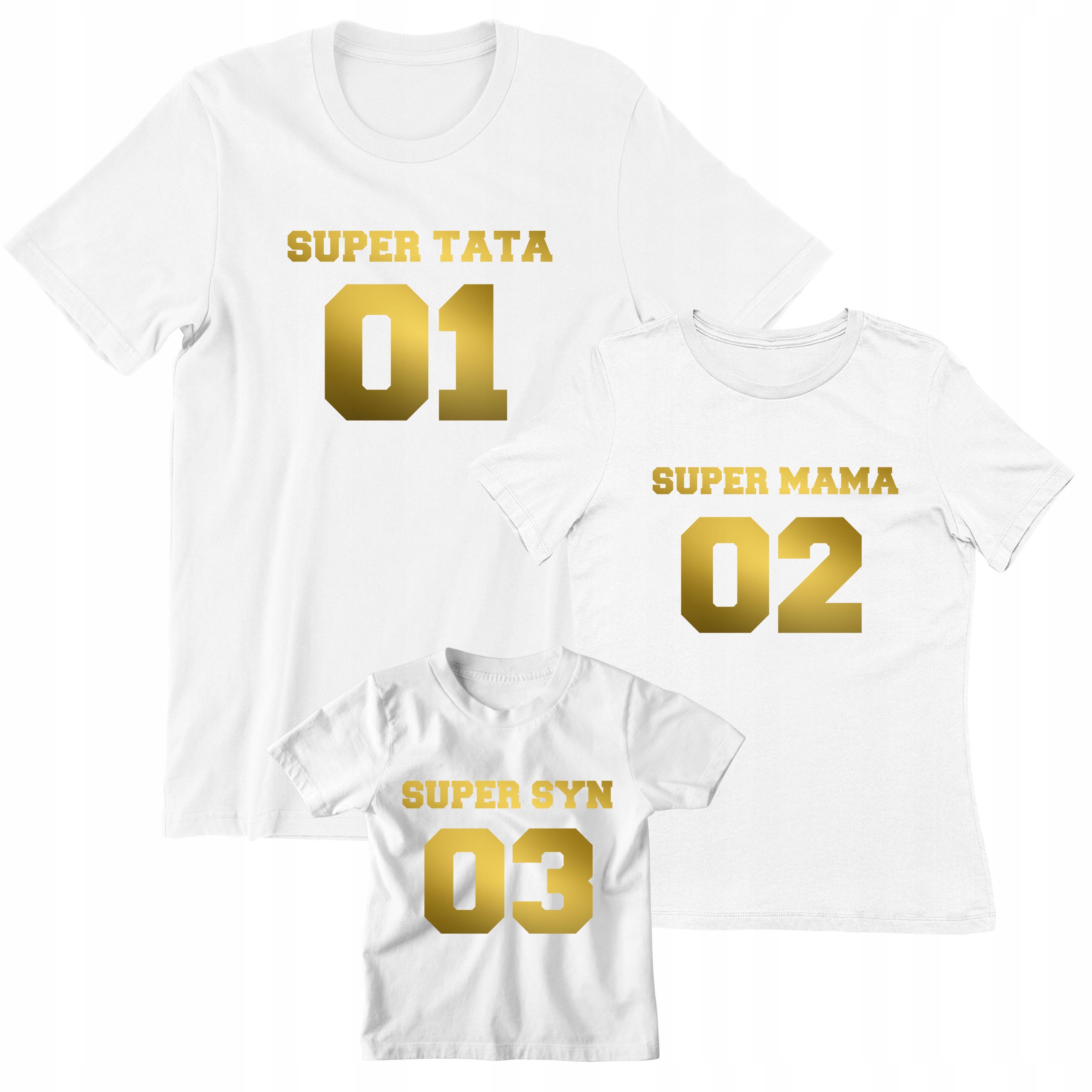 ZESTAW KOSZULEK NA SZT RODZINA MAMA TATA SYN CÓRKA Wzór dominujący print (nadruk)