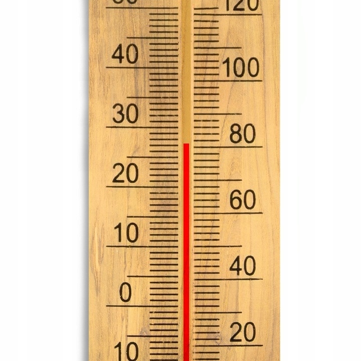 TERMOMETR POKOJOWY ZEWNĘTRZNY WEWNĘTRZNY DREWNIANY NA OKNO SKALA ŚCIENNY Marka Falcon