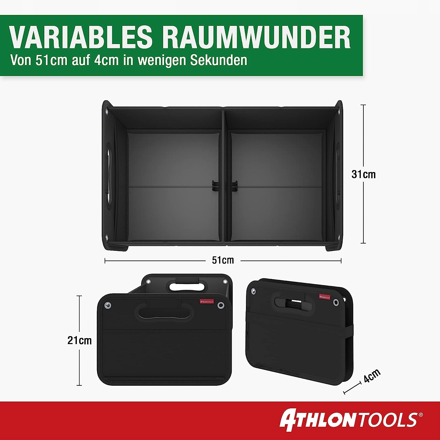 ATHLON TOOLS Solidny Mocny Składany Organizer Koszyk do Samochodu