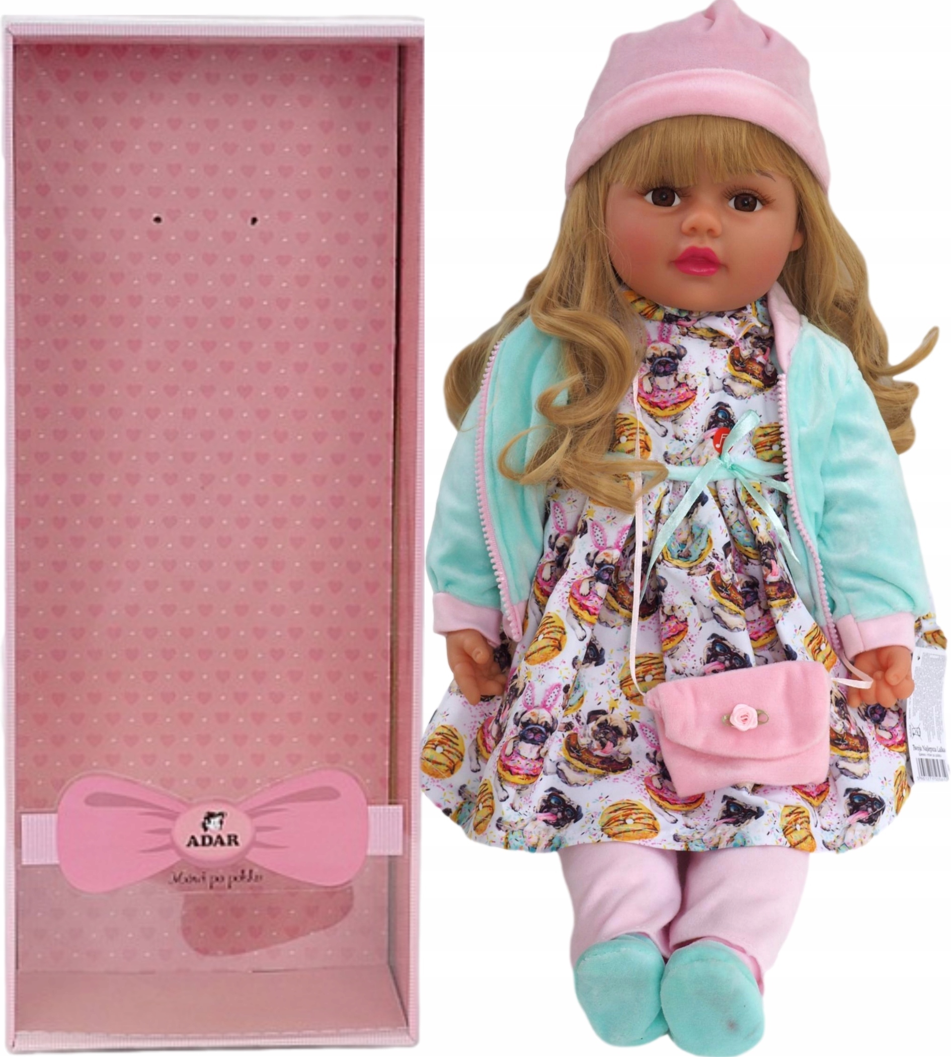 DUŻA LALKA 60 CM, MÓWI I ŚPIEWA, BOBAS, LALKI 6a