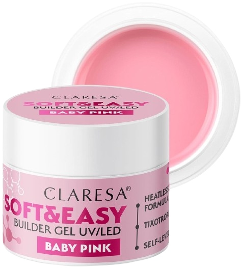 CLARESA Stavebný gél SOFT&EASY BUILDER GEL BABY PINK 45G Candy