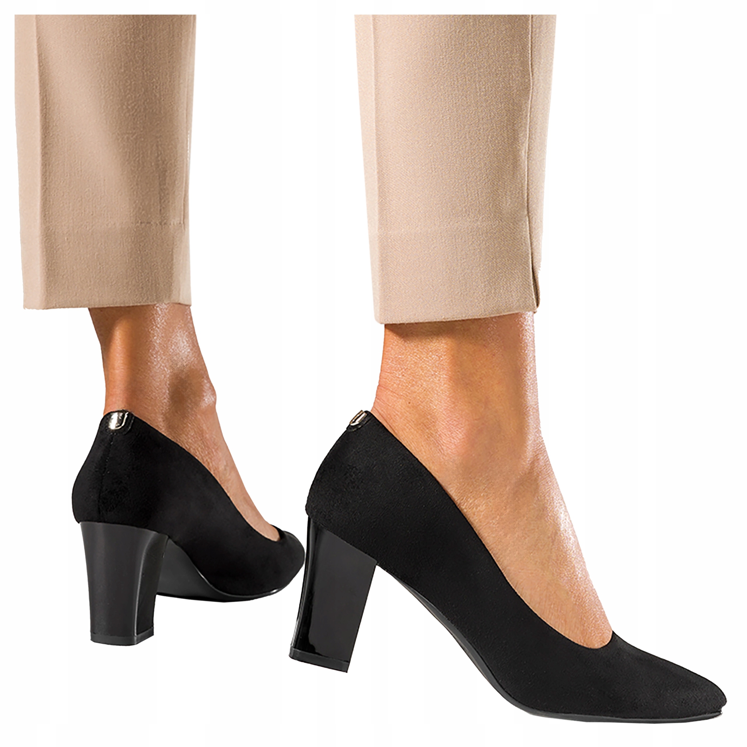 Černé Lodičky Dámské Na Podpatku Klasické Pohodlné Kožená Vložka vel. 38