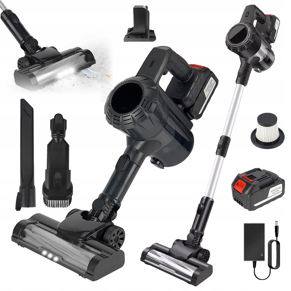 Mocny Odkurzacz Pionowy Bezprzewodowy Ręczny 3600W Cyklonowy Domowy 30KPA