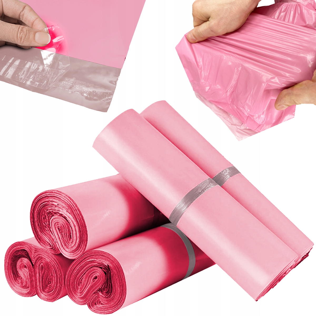 RÓŻOWE MOCNE FOLIOPAKI KURIERSKIE FOLIOPAK KURIERSKI 350x460 100 SZTUK Liczba sztuk 100 szt.