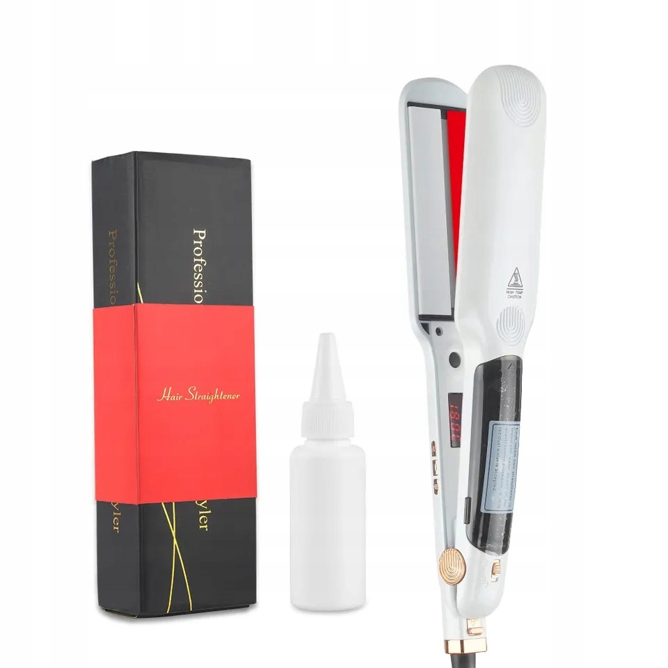 PROSTOWNICA DO WŁOSÓW CERAMICZNA Z WYTWARZANIEM PARY 110-230°C Infrared Model PROSTOWNICA_WHITE