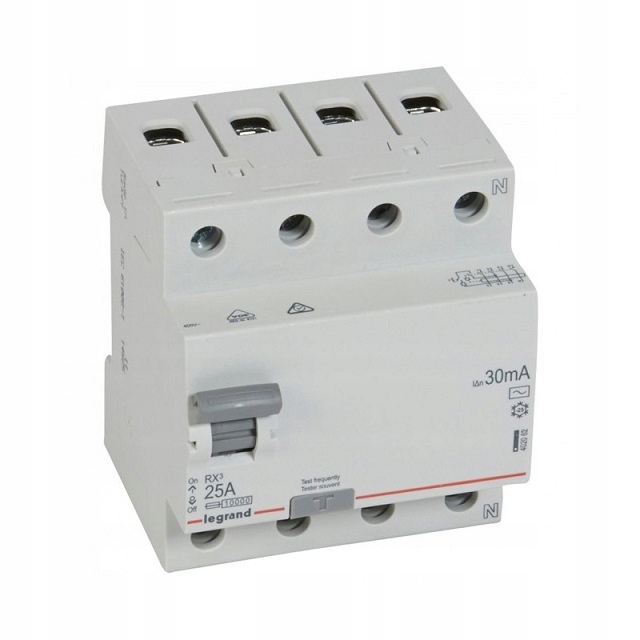 RX3 25A/ 30MA/AC Wyłącznik Różnicowy 25A 4P 4M 30MA Ac 6KA 402062
